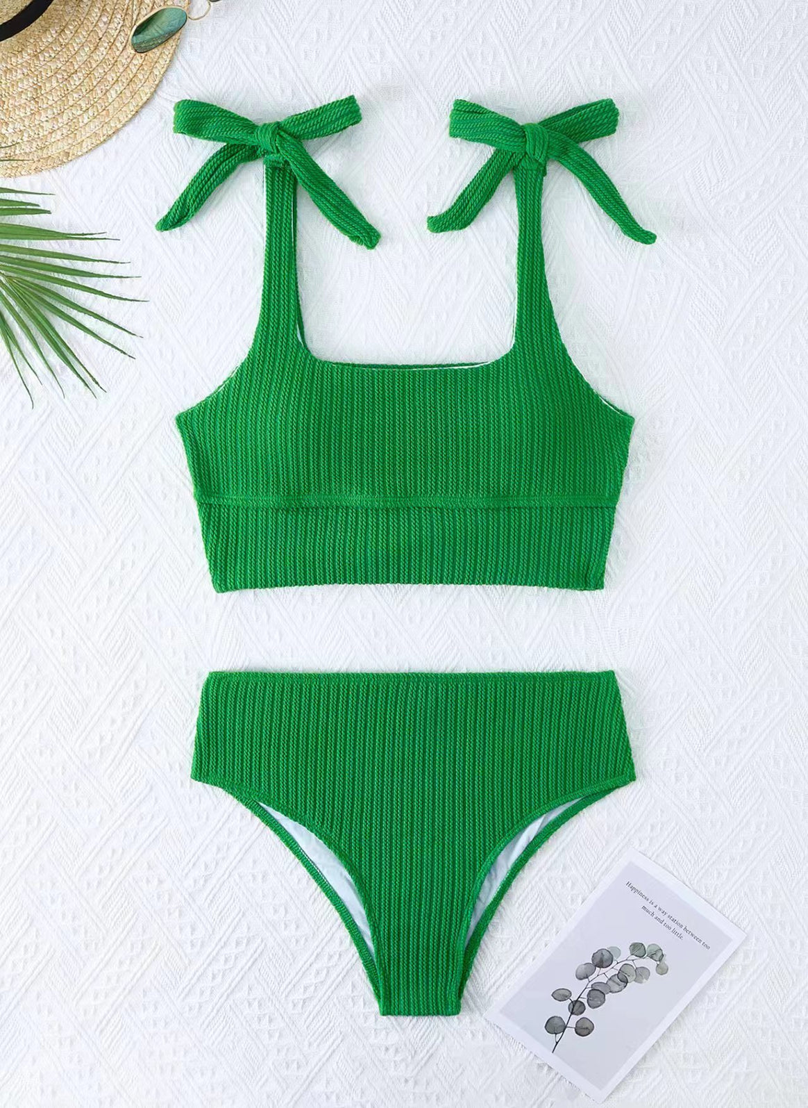 Women's bikini set with trendy ribbed design and adjustable tie straps Mune Fashion