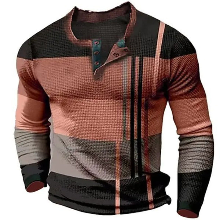 Men's sporty long-sleeve shirt with button placket Mune Fashion