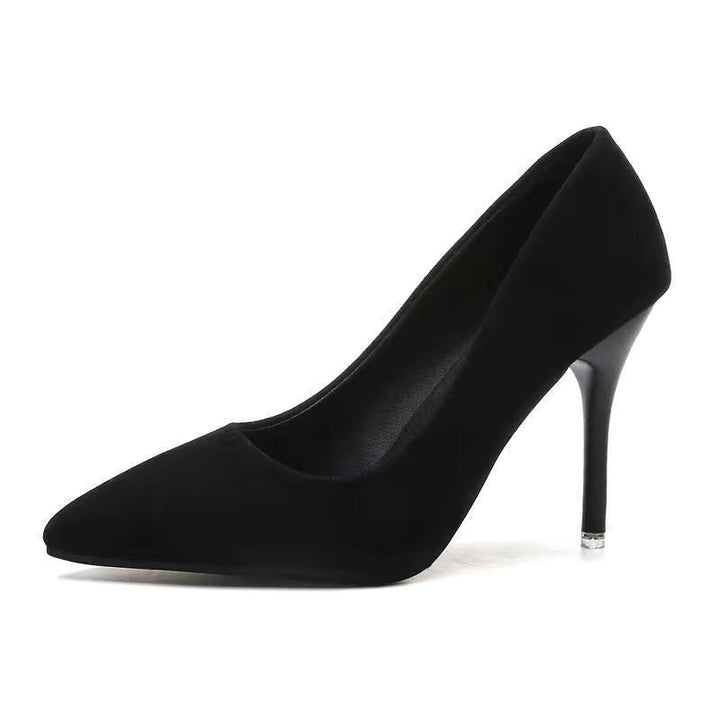 Women Elegant pointed Velour-look pumps with narrow stiletto heel
