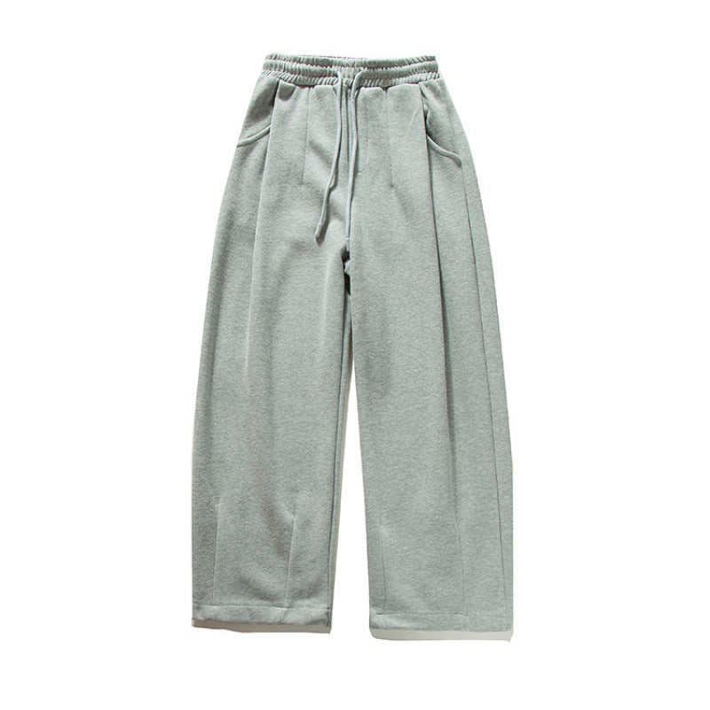 Unisex Wide Jogging Pants with Pleats, Elastic Drawstring and Side Pockets Mune Fashion