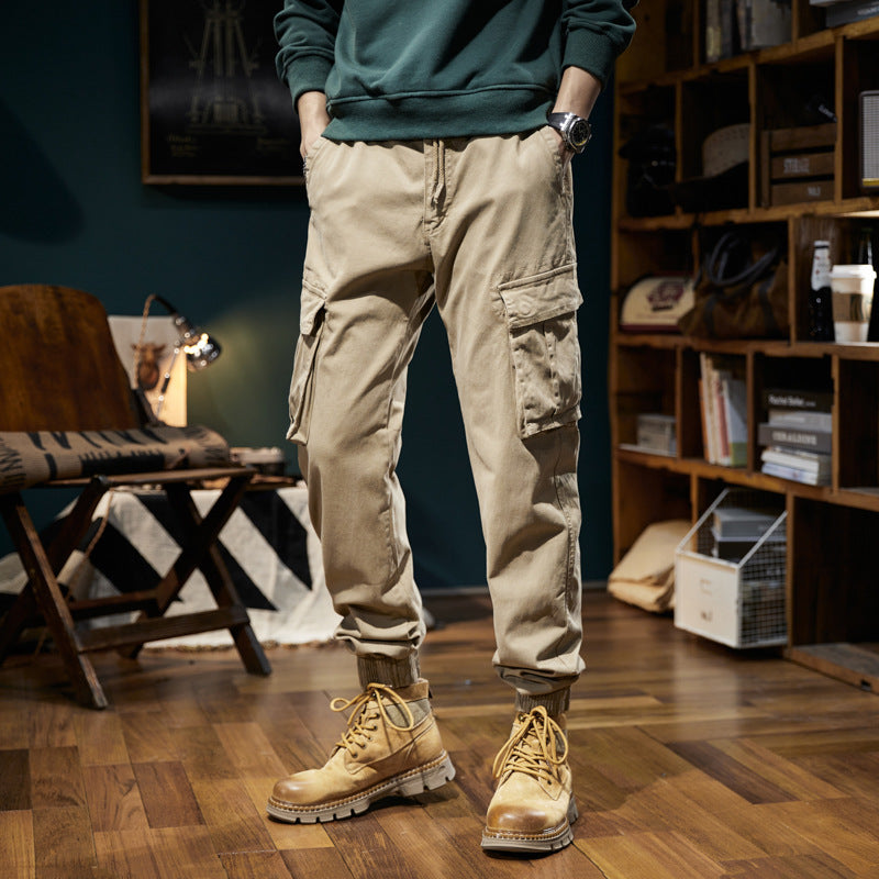 Men's Urban Utility Relaxed-Fit Cargo Jogging Pants with Drawstring and Multiple Pockets Mune Fashion