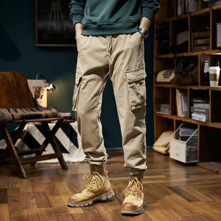 Men's Urban Utility Relaxed-Fit Cargo Jogging Pants with Drawstring and Multiple Pockets Mune Fashion