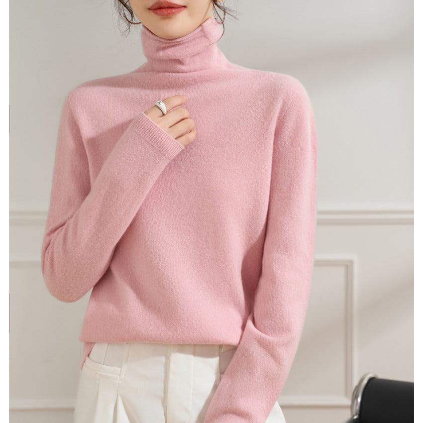 Women's fine turtleneck sweater made of cashmere blend with slim silhouette Mune Fashion