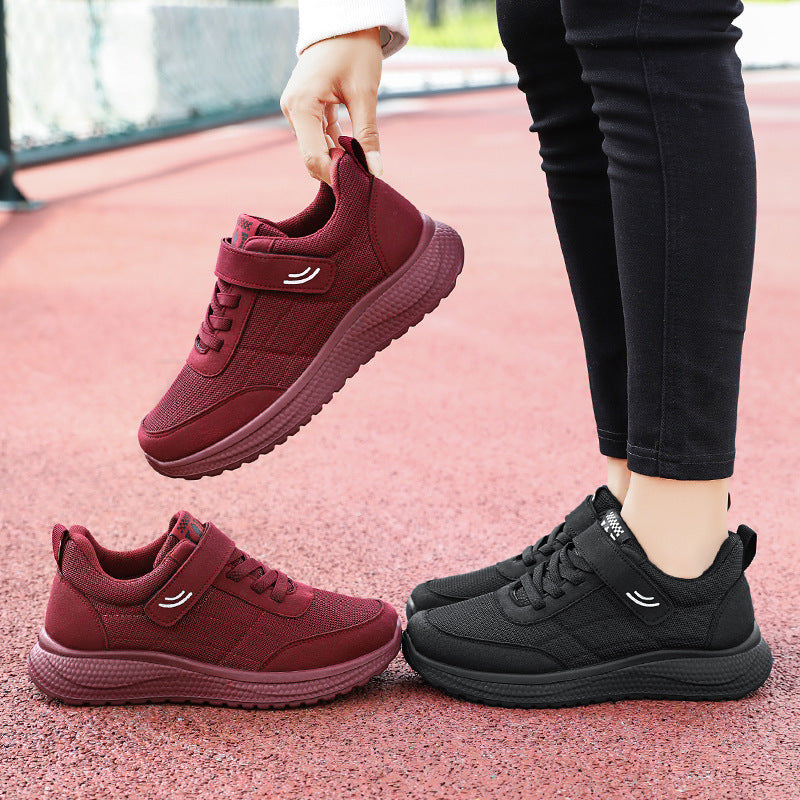 Women nan lightweight everyday walking sneakers with Velcro closure and elastic lacing, shock-absorbing EVA midsole and padded heel collar Mune Fashion