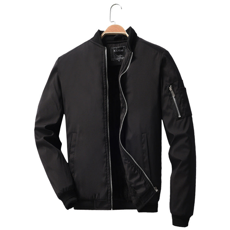 Men's Light Bomber Jacket with Arm Pocket, Ribbed Cuffs and Concealed Inner Pocket Mune Fashion