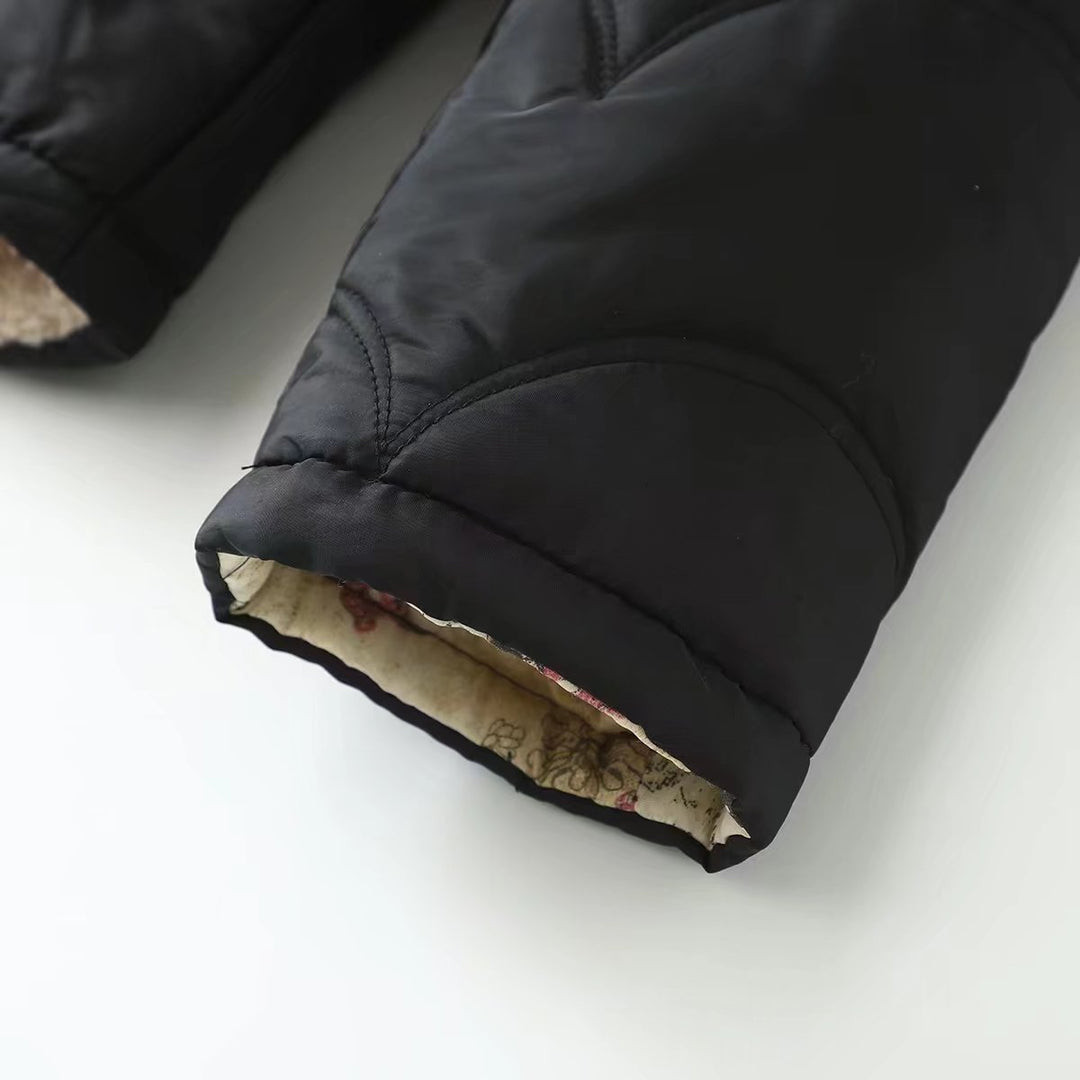 Ladies Quilted Hooded Jacket with Cozy Teddy Lining and Side Pockets Mune Fashion