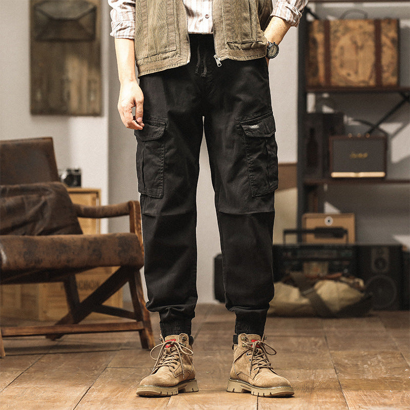 Herren Cargo-Jogginghose im Utility-Look mit Tunnelzugbund und Reißverschluss-Knöcheln Mune Fashion