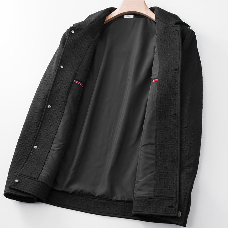 Men's Structured Shirt Jacket with Embossed Surface and Patch Chest Pockets Mune Fashion