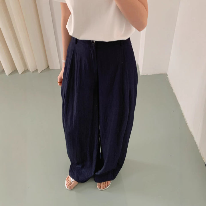 Damen Weite Leinenhose Mune Fashion
