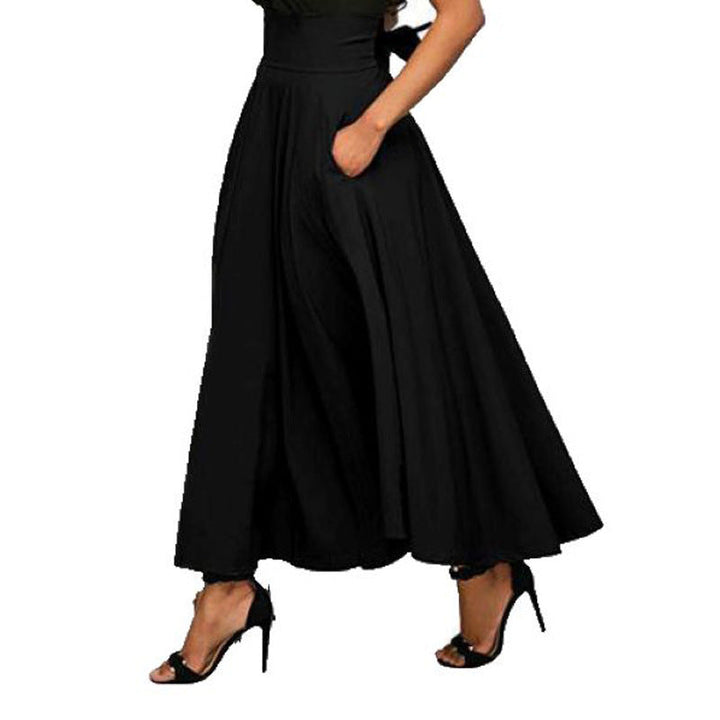 Women Wide Cut Palazzo Pants with Elegant Pockets and high Waist Mune Fashion