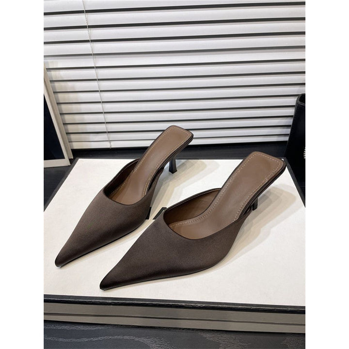 Women's pointed-toe mule with low kitten heel and backless design Mune Fashion