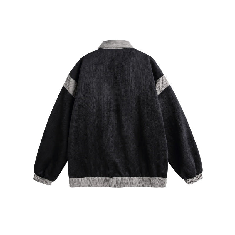 Unisex Harrington Blouson Jacket with Textured Fabric and Contrast Trim Mune Fashion