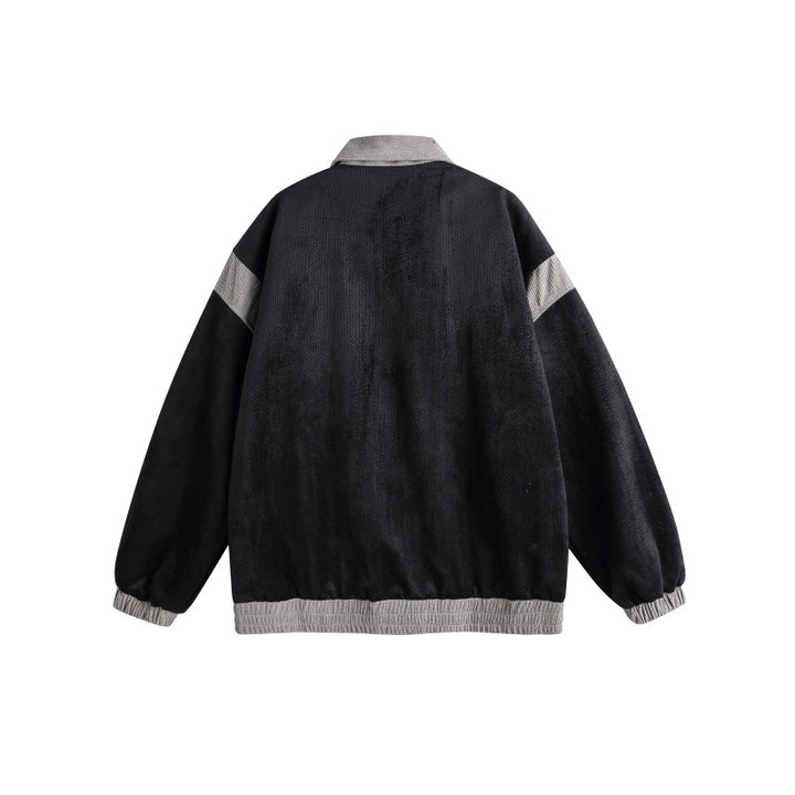 Unisex Harrington Blouson Jacket with Textured Fabric and Contrast Trim Mune Fashion
