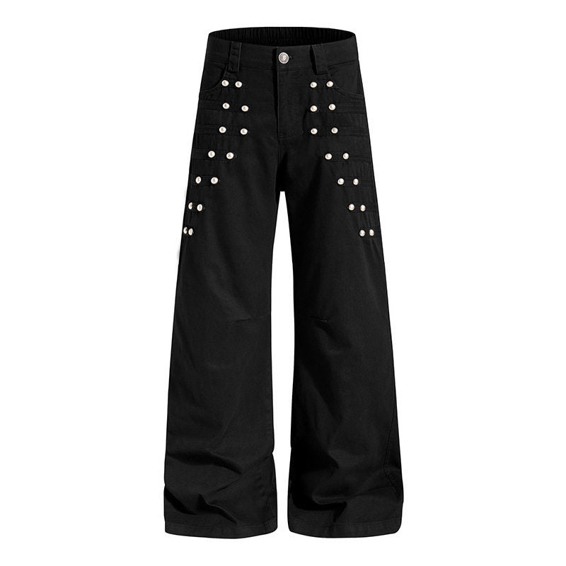 Women High-waisted Wide Culotte Pants with Grommet Detail Mune Fashion
