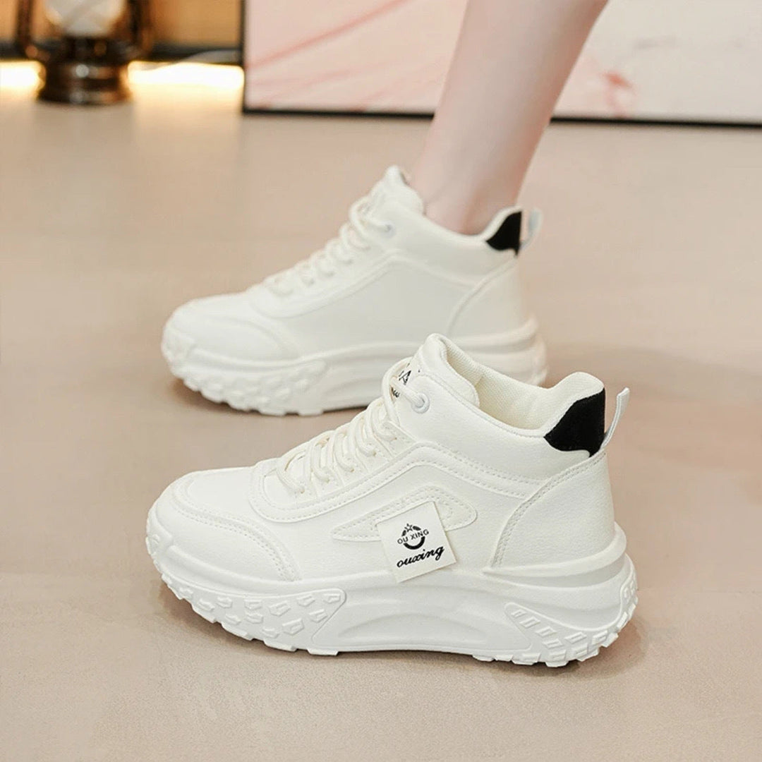 Ladies' Sporty High-Top Sneakers with Non-Slip Sole and Cushioning Comfort Mune Fashion