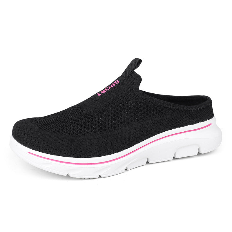 Ladies nan light knit mule with open heel, cushioning lightweight sole and pull tab Mune Fashion