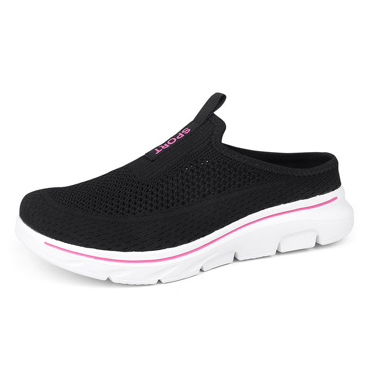 Ladies nan light knit mule with open heel, cushioning lightweight sole and pull tab Mune Fashion