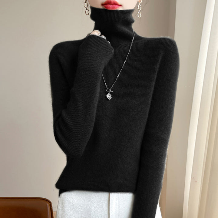 Ladies Slim-Fit Turtleneck Sweater made of soft Angora mix Mune Fashion
