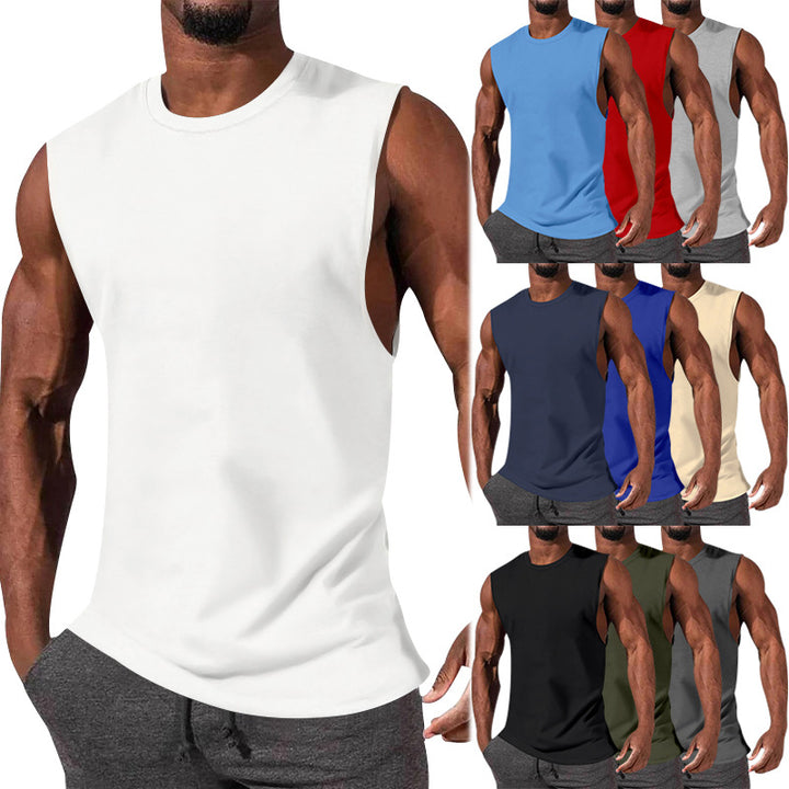 Men's athletic tank top with extra deep arm cut and elastic cotton blend Mune Fashion