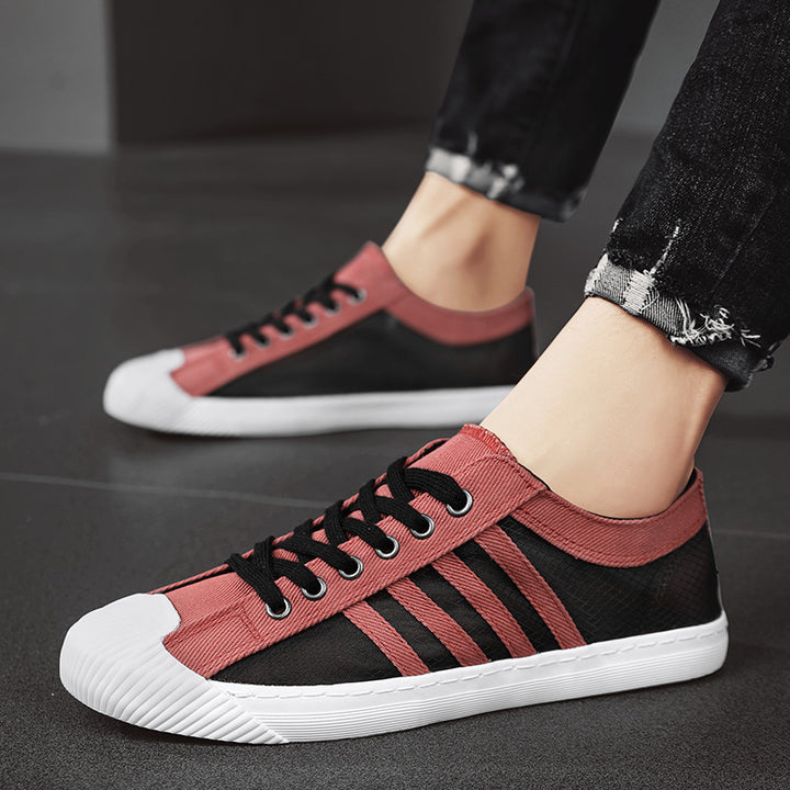 Men's breathable low-top sneakers with transparent mesh inserts Mune Fashion