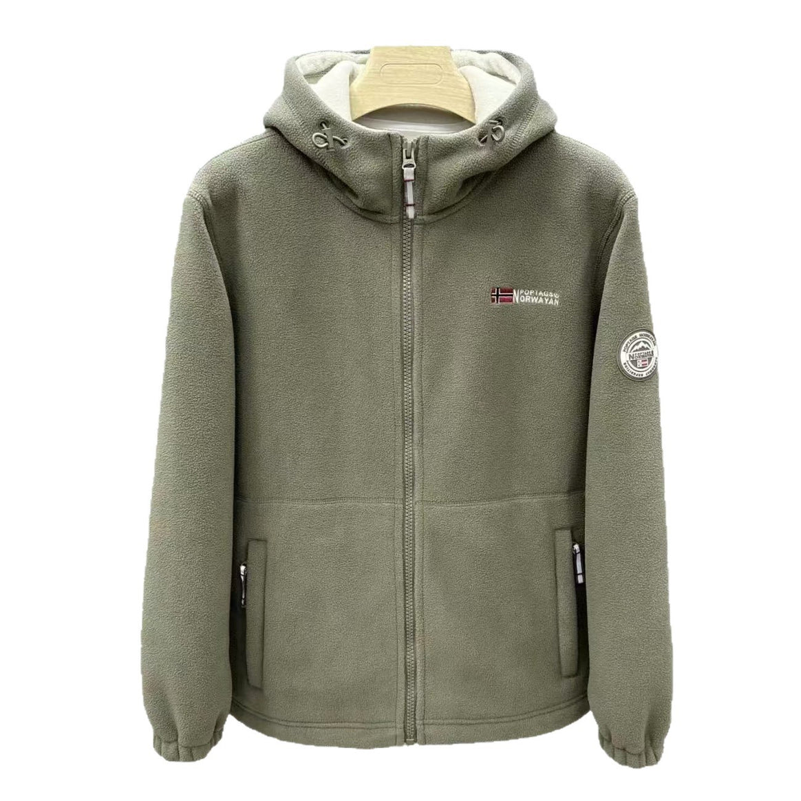 Men's Warm Fleece Hooded Jacket with Sherpa Lining, Wind Protection & Zipper Pockets Mune Fashion