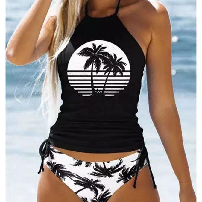 Women's Tankini with floral pattern and adjustable straps Mune Fashion