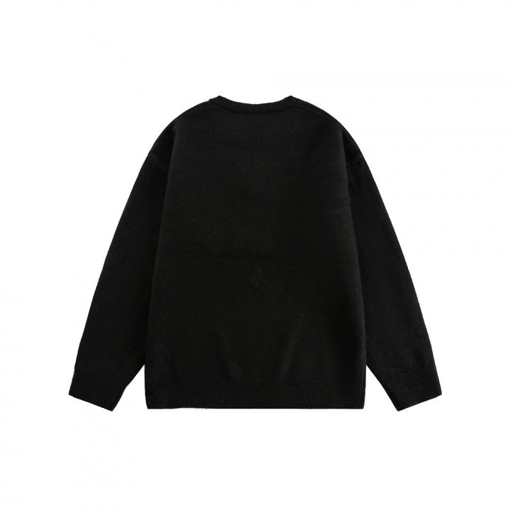 Unisex Boxy fine knit pullover with half Henley opening, round neck and ribbed finishes Mune Fashion