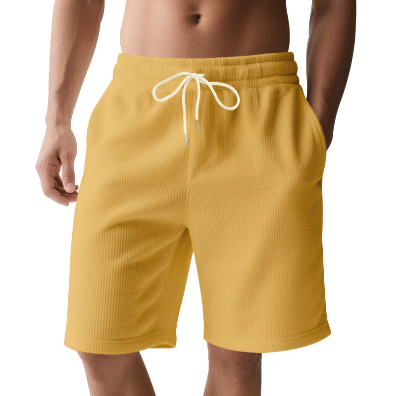 Men's knee-length Bermuda shorts with elastic waistband, drawstring, and side pockets Mune Fashion