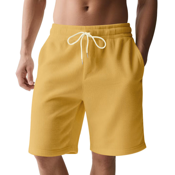 Men's knee-length Bermuda shorts with elastic waistband, drawstring, and side pockets Mune Fashion