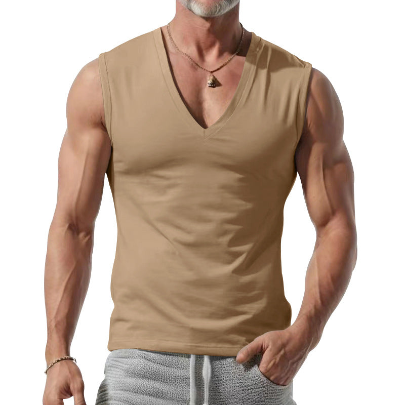 Men's form-fitting sleeveless V-neck muscle shirt Mune Fashion