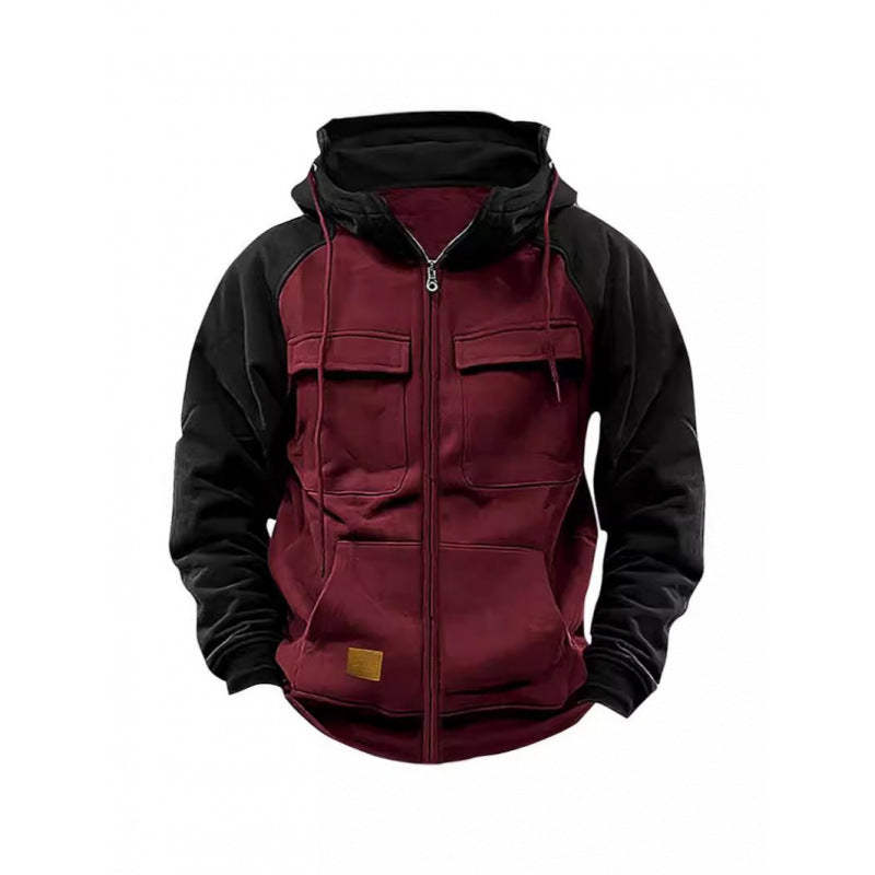 Men's hooded jacket with cargo pockets and full zip Mune Fashion