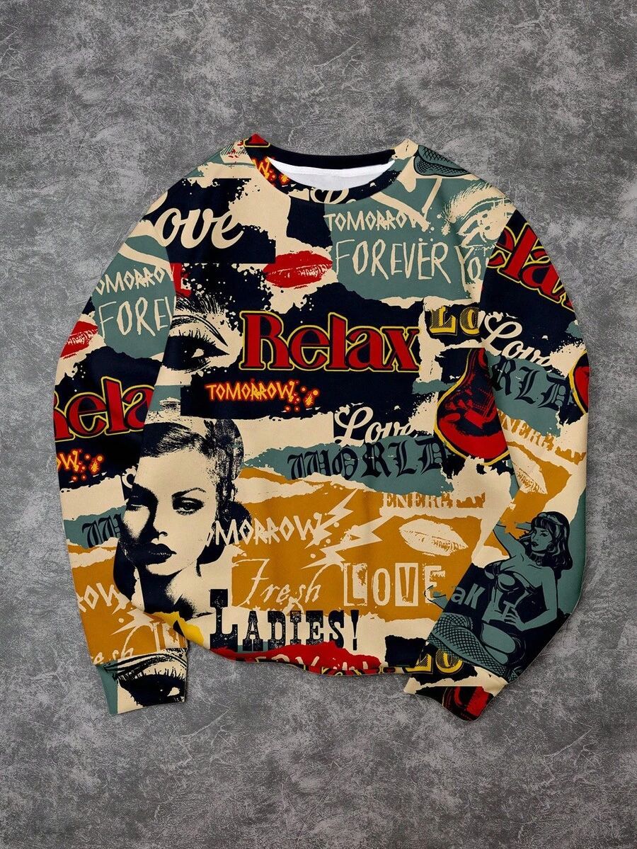 Women's Casual Sweatshirt with Creative Graphic Print Mune Fashion