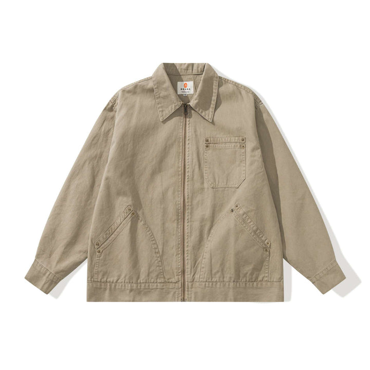 Unisex Boxy-Worker jacket made of durable twill with metal zipper and multitasking pockets Mune Fashion