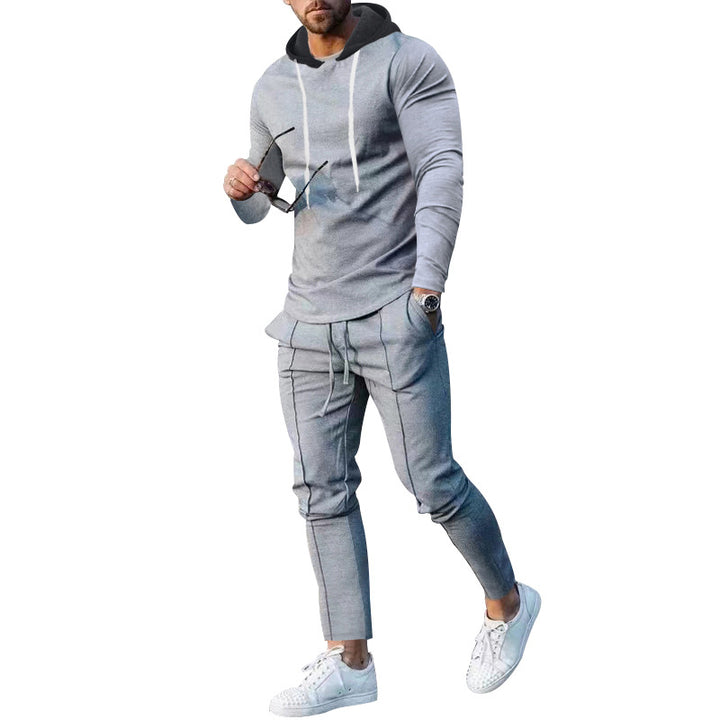 Men's two-piece hoodie lounge set with slim fit hoodie and tapered joggers Mune Fashion