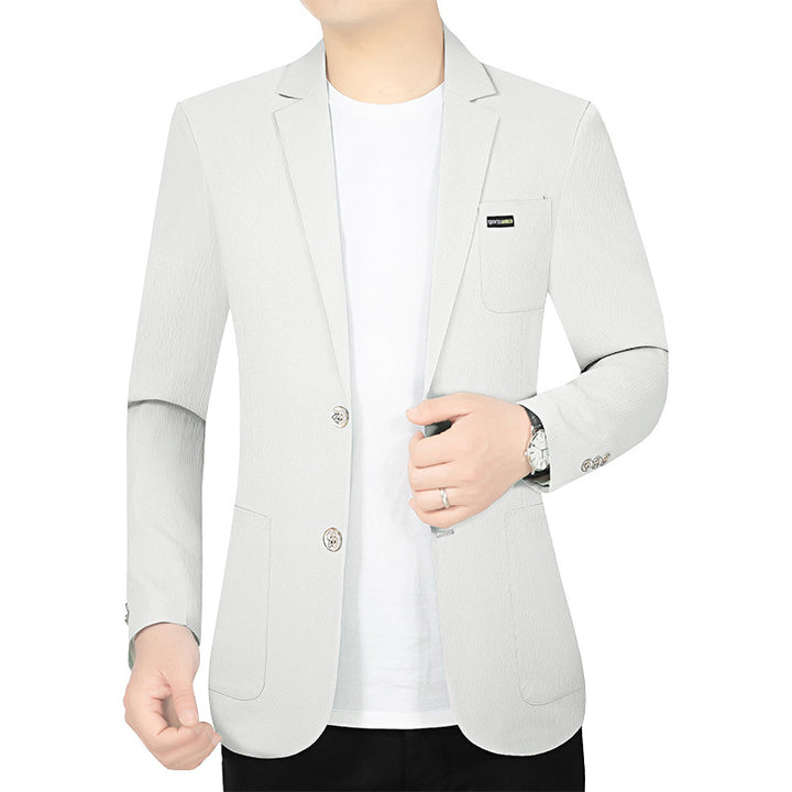 Men's Modern Stretch Business Blazer with Slim Fit and Patch Pockets Mune Fashion