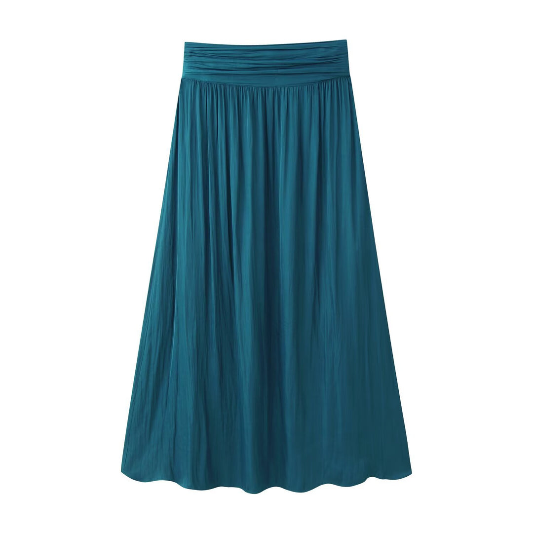 Women's maxi skirt with pleated crinkle look and gathered waistband Mune Fashion
