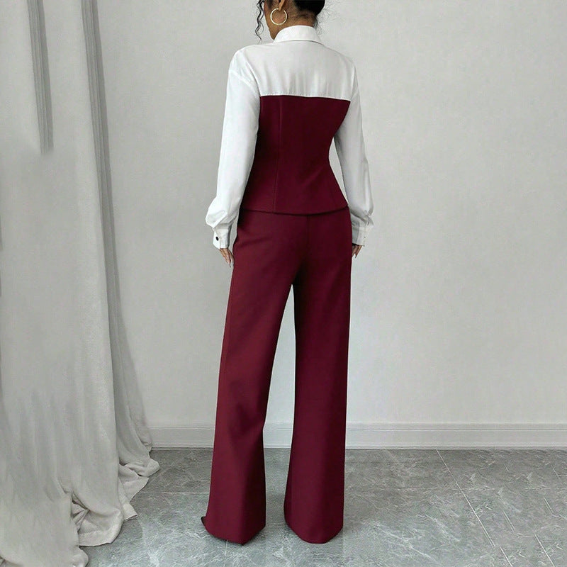 Women Elegant Blazer with High-Cut Pantsuit Mune Fashion