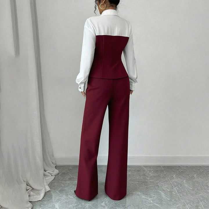 Women Elegant Blazer with High-Cut Pantsuit Mune Fashion