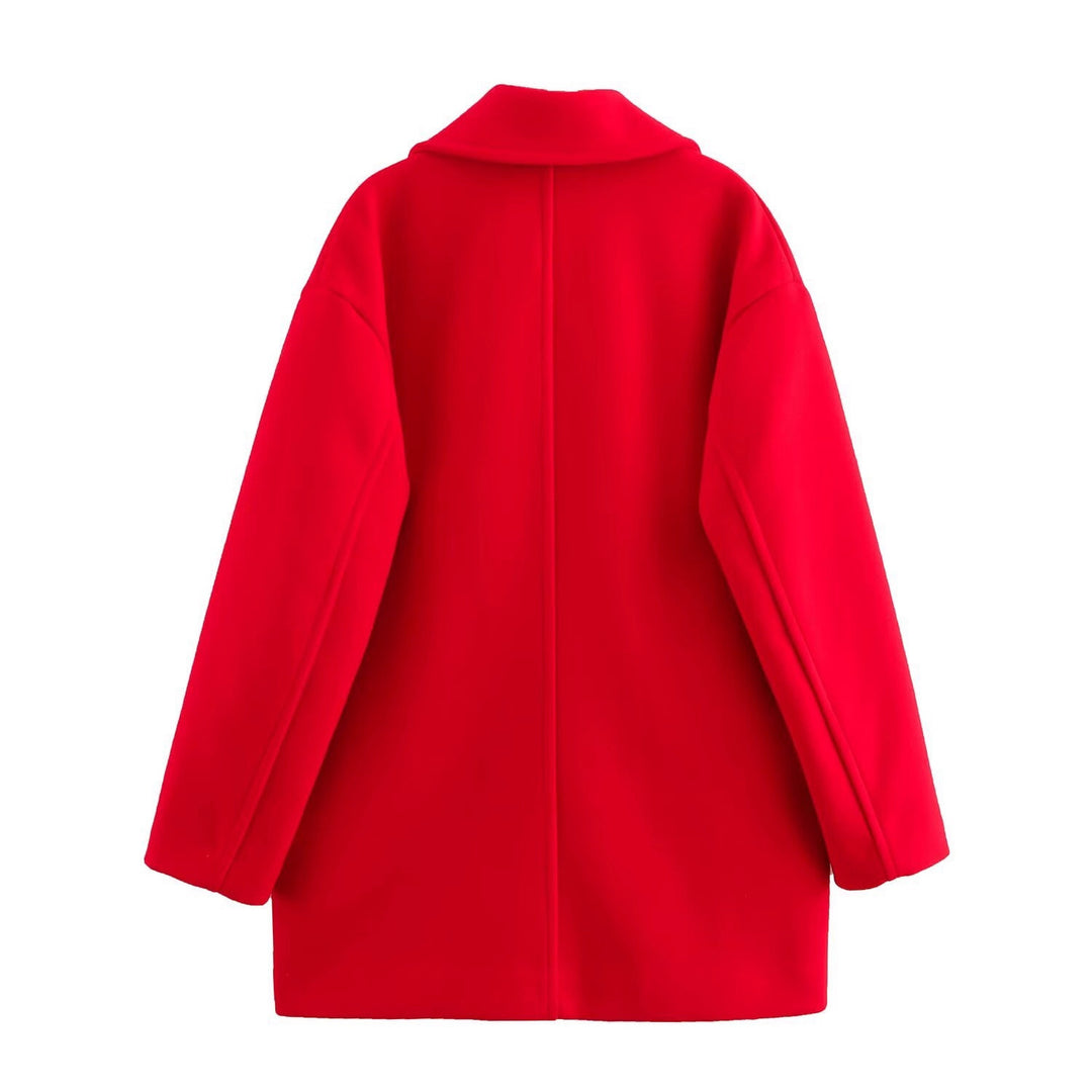 Women's short coat in peacoat style with double-breasted closure and applied flap pockets Mune Fashion