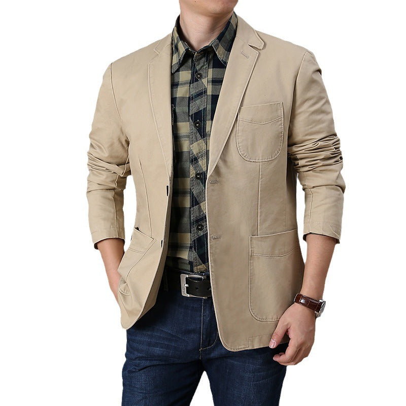 Men's lightweight cotton blazer with patch pockets and classic button closure Mune Fashion
