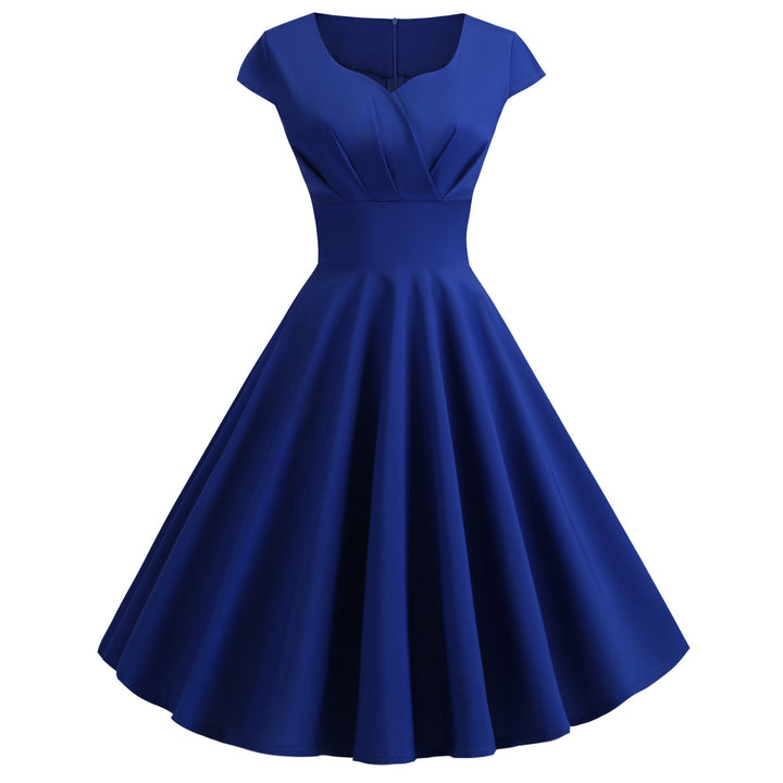 Women A-line dress with elegant waist cut and swinging hem Mune Fashion