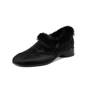Women's Elegant Moccasins with Fur Trim Mune Fashion