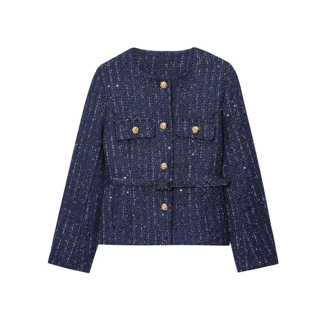 Women's Stylish Short Jacket with Gold Buttons