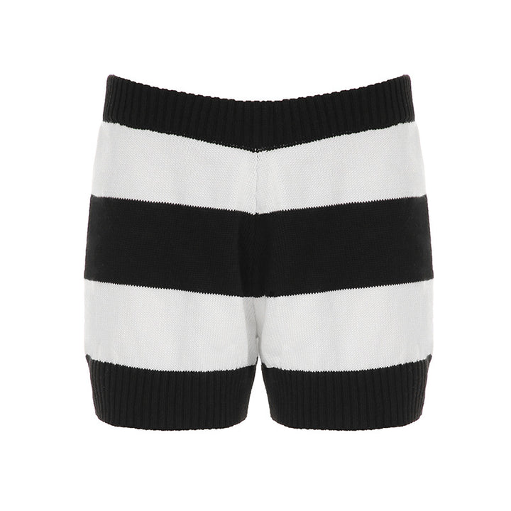Women's striped round neck sweater made of fine knit with ribbed cuffs and slim fit Mune Fashion
