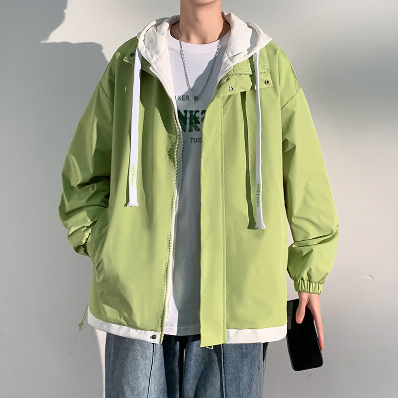 Men's two-layer softshell overlay jacket with hood, wind and water repellent membrane and adjustable hem Mune Fashion
