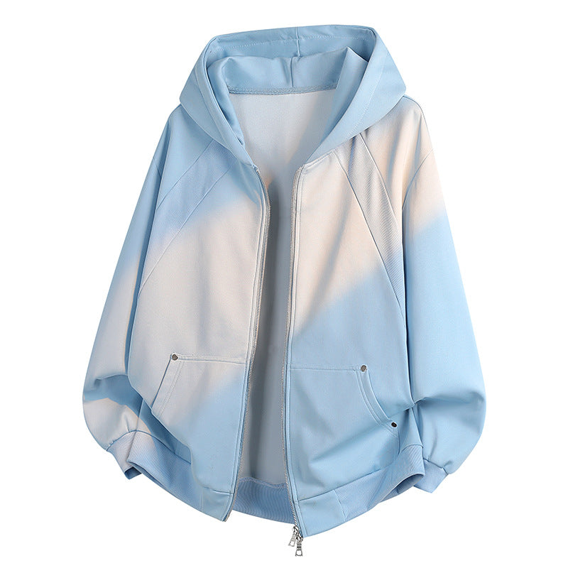 Women's Oversize Hoodie Zip Jacket with Raglan Sleeves & Pockets Mune Fashion