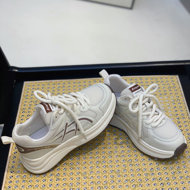 Ladies Sportive Chunky-Sneaker with airy mesh inserts and robust profile sole Mune Fashion