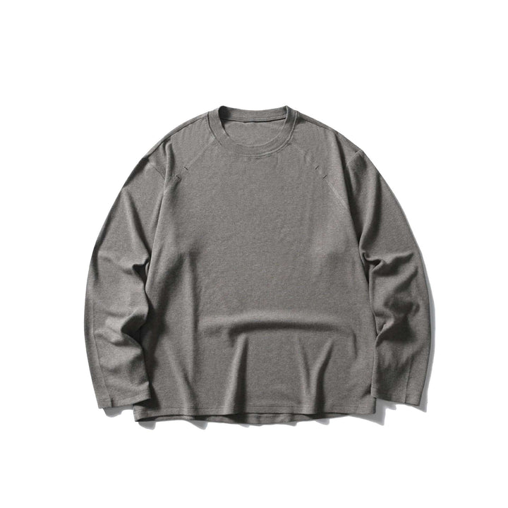 Unisex Oversize Round Neck Sweatshirt with Raglan Seams and Fine Waffle Texture Mune Fashion