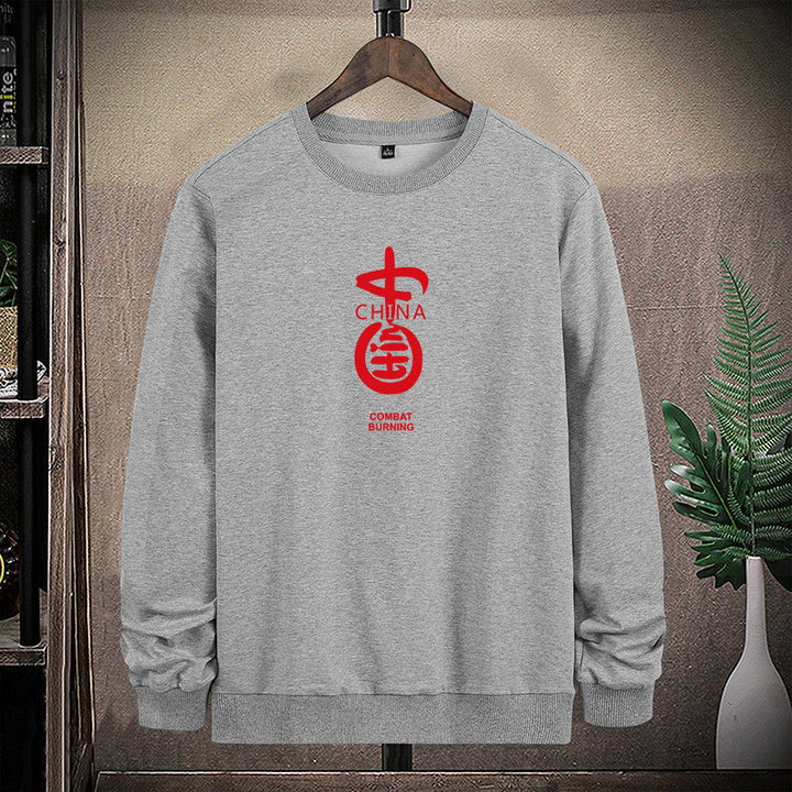 Men's sweatshirt with round neck, cotton blend and prominent front print Mune Fashion