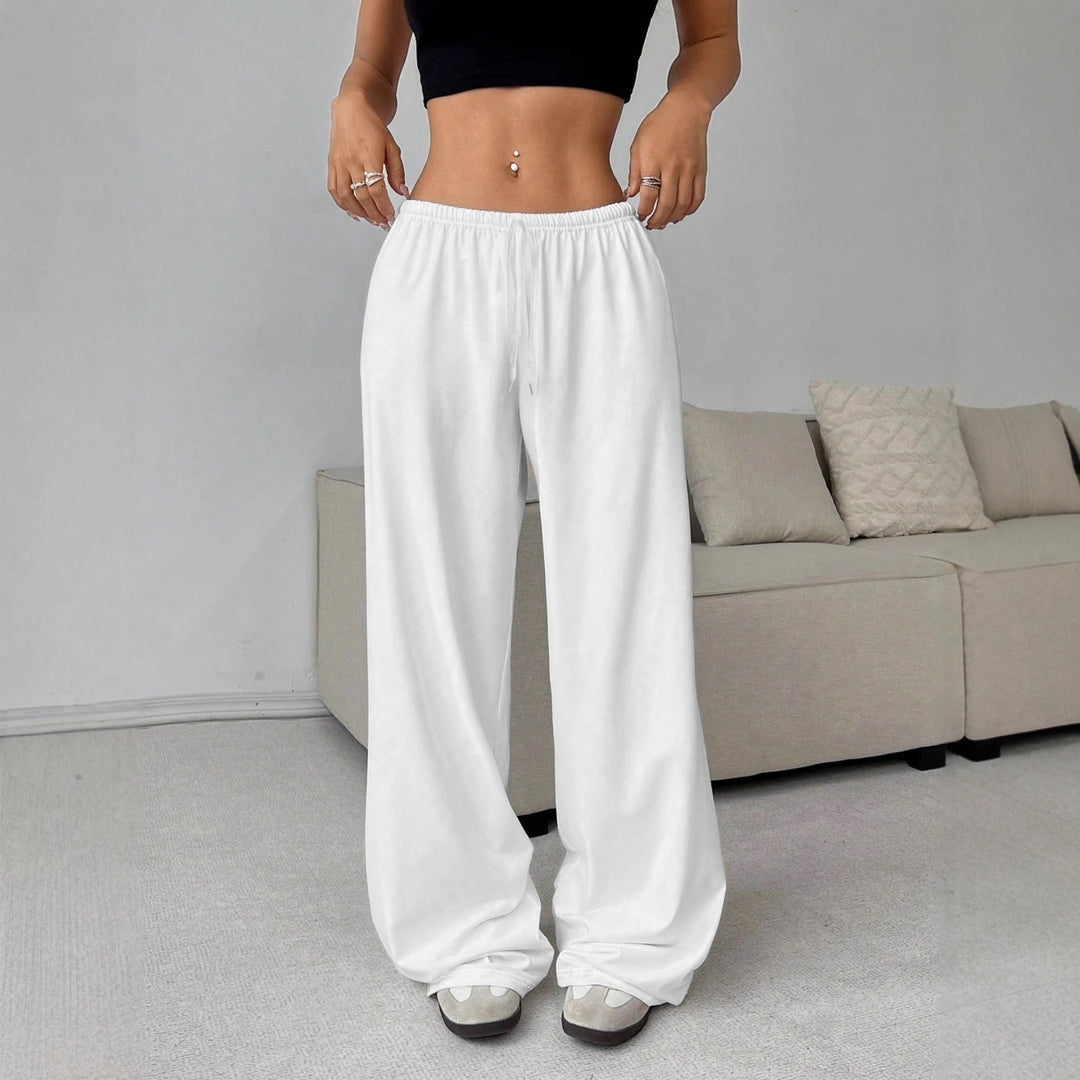 Women's Highwaist Palazzo Jogger with elastic comfort waistband, drawstring and side pockets Mune Fashion